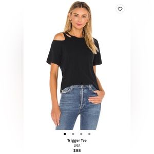 EUC LNA size small black cut out t-shirt